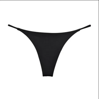 Seamless Solid Black Thong